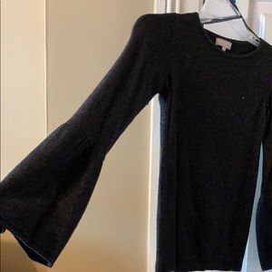 Sweater with trumpet sleeves